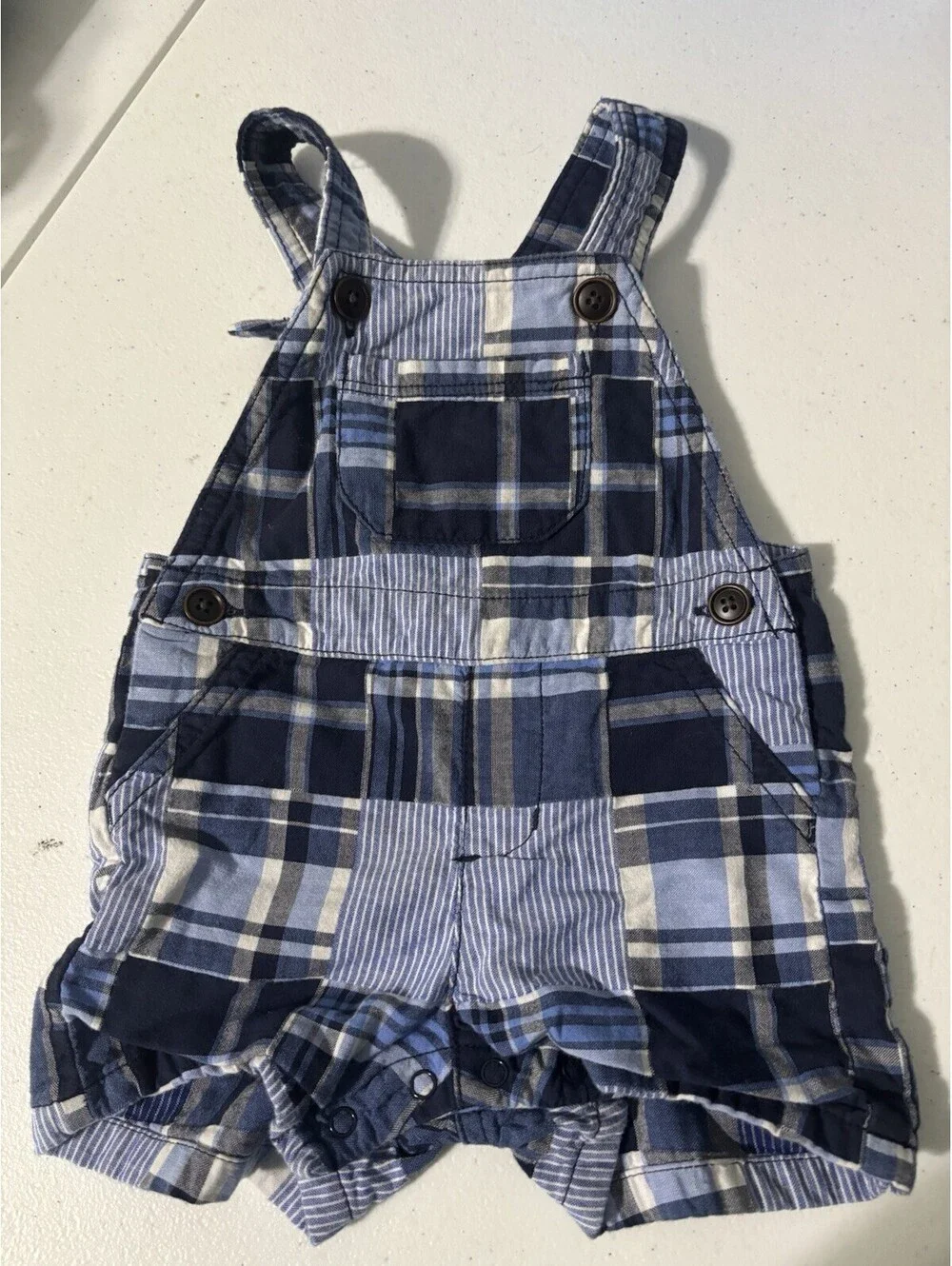 Gymboree Plaid Short Overalls 3-6 Months 2019